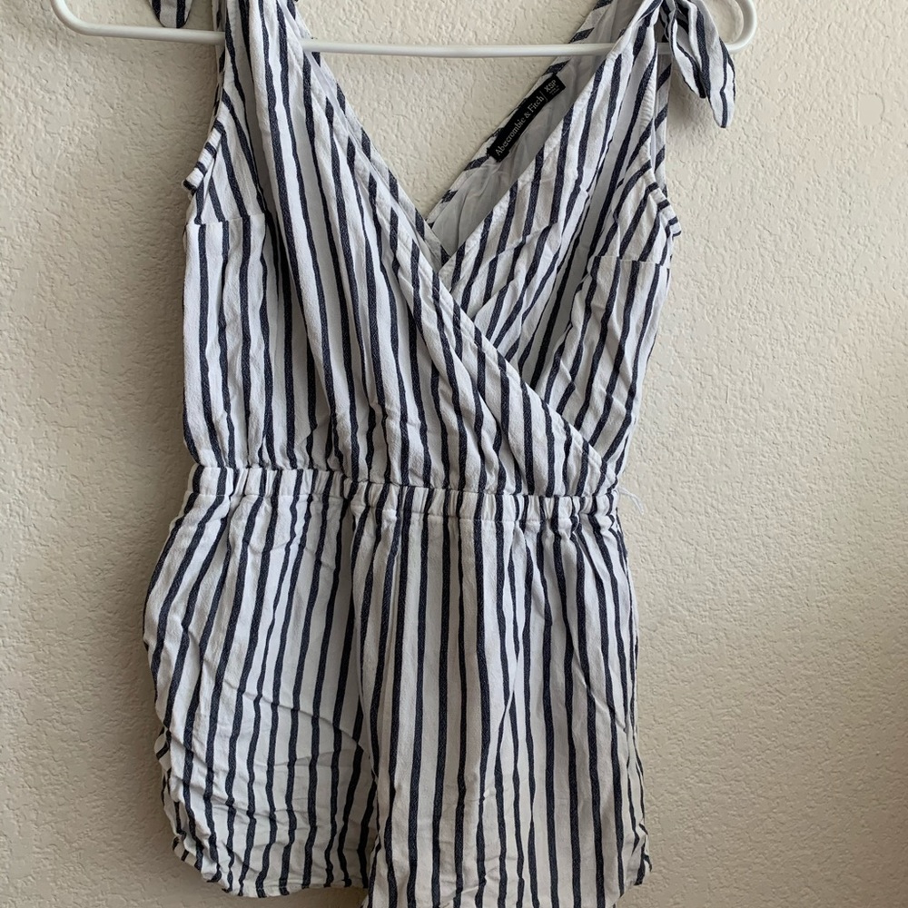 Shoulder-Tie Shorts Romper- Abercrombie and Fitch